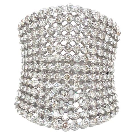 Diamond Wide Multi Row Ladies Band For Sale At 1stdibs