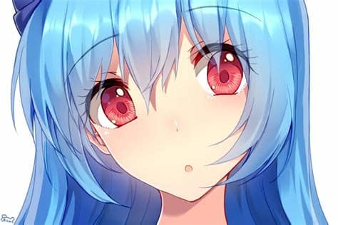 #tumblr #girl #anime #tumblrgirl #blue #animegirl sticker by dunissa corea. Anime Girl with Blue Hair and Red Eyes by AnjuMaakaVampire ...