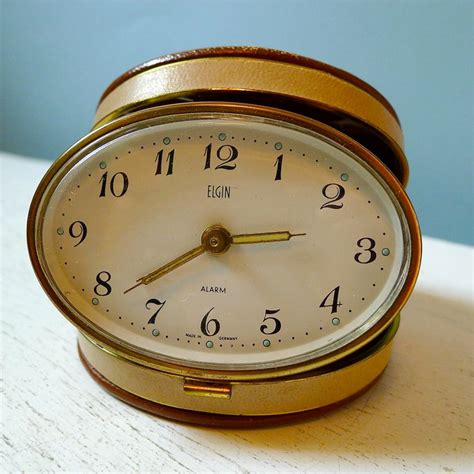 Vintage Elgin Travel Alarm Clock Etsy