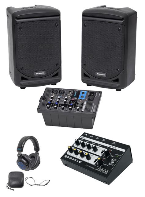 Samson Expedition Xp300 300w 6 Bluetooth Pa Dj Speakers2 Mixers