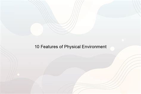 10 Features Of Physical Environment Speeli