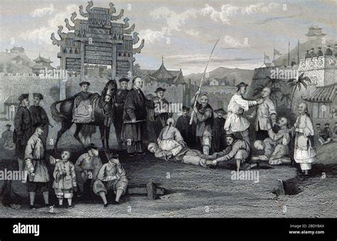 Bastinado China 19th Century Stock Photo Alamy