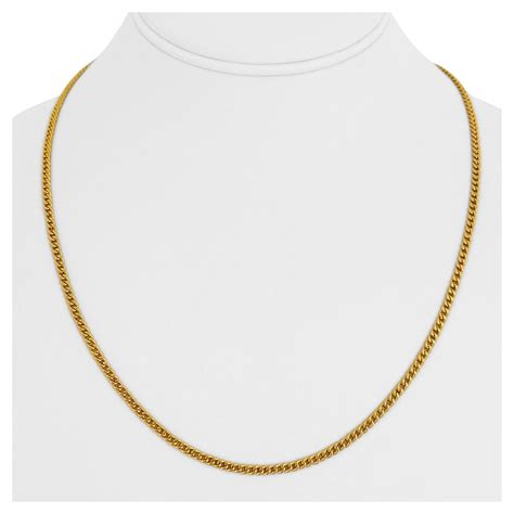 24 Karat Pure Yellow Gold Solid Heavy Ladies Curb Link Chain Necklace
