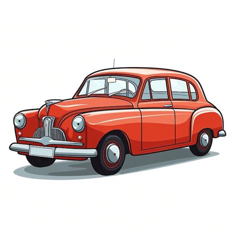 Premium Ai Image Old Car Cartoon Style