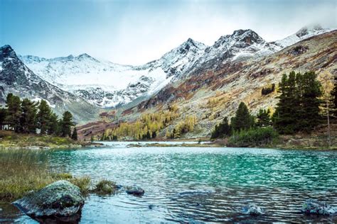 Beautiful Turquoise Lake In The Mountains Beauty Of Nature Stock Photo