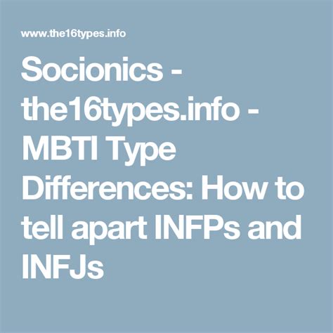 Socionics Mbti Type Differences How To Tell Apart