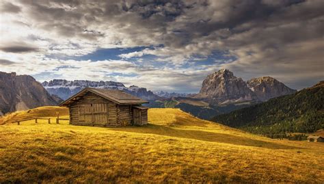 Brown Cabin Nature Photography Landscape Hut Hd Wallpaper