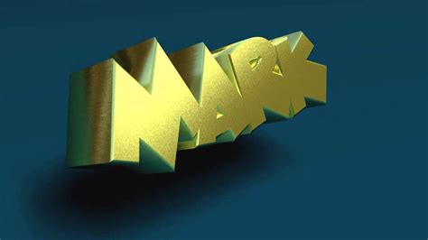 Mark 3d Name Gold Spinning Text Youtube