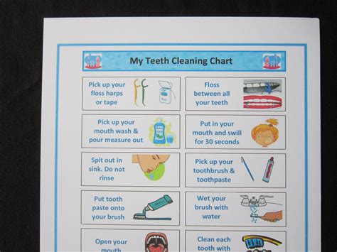 Teeth Cleaning Chart Autism Asd Sen Adhd Pecs Dementia Visual Aid