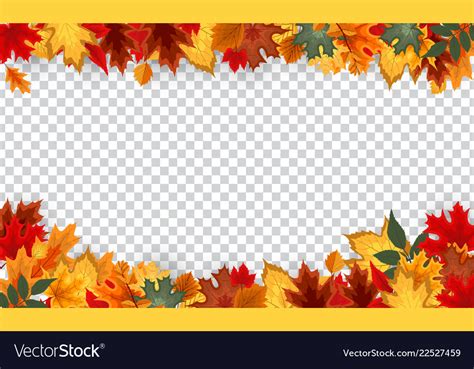 Autumn Leaves Border Frame With Space Text O Vector Image