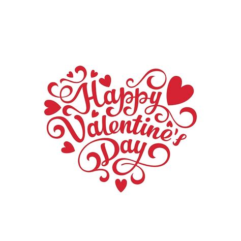 Free Vector Happy Valentines Day Text Lettering Heart Shape