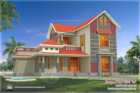 Beautiful 4 Bedroom Villa Elevation In 2000 Sq Ft House Design Plans