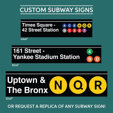 Subway Signs Custom Subway Print Personalized Transit Sign Etsy