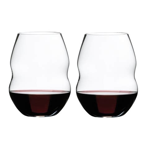 Riedel Swirl Stemless Red Wine Glasses Pair Crystal Classics