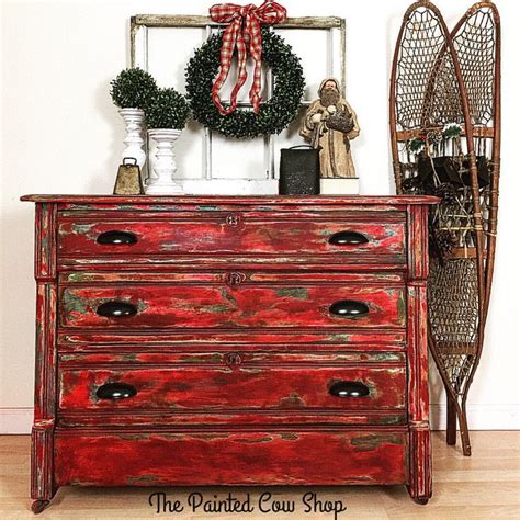 Antique Red Farmhouse Dresser Vintage Chest Of Drawers Etsy Red