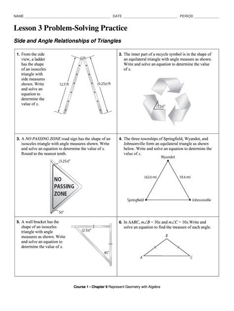 Lesson 3 Problem Solving Practice Triangles Fill Out And Sign Online