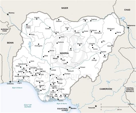 Vector Map Of Nigeria Political One Stop Map