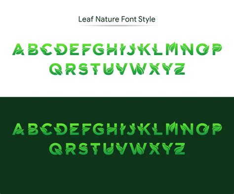 Premium Vector Green Leaf Nature Font Style