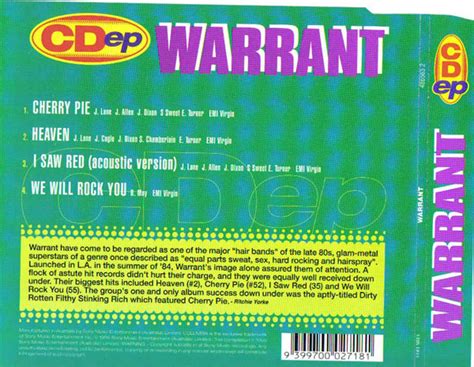 Warrant Untitled 1996 Cd Discogs