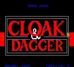 They seek shelter in a church while they are being hunted by police for killing a drug dealer who was preying on young runaways. Cloak & Dagger, Arcade Video game kit by Atari, Inc. (1983)