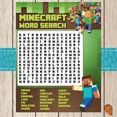 Printable Minecraft Word Search Game By BrightOwlCreatives 3 00