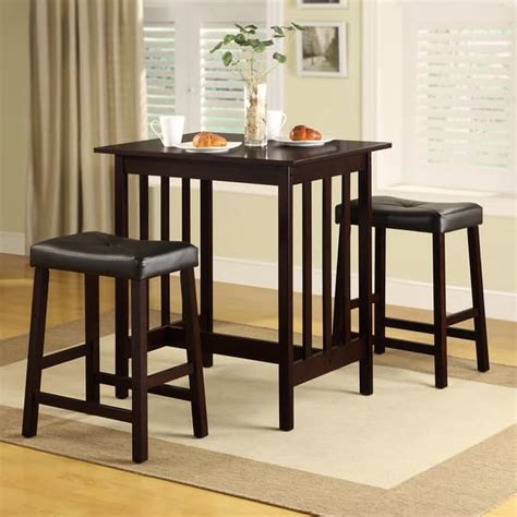 Tribecca Home Nova Espresso 3 Piece Kitchen Counter Height Dining Set Bed Bath And Beyond 8816260