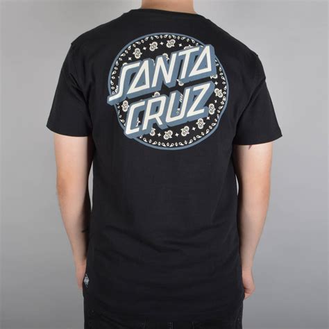 Santa Cruz Skateboards Paisley Dot Skate T Shirt Black Santa Cruz