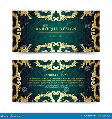 Baroque Style Flyers For Invitation Stock Vector Illustration Of