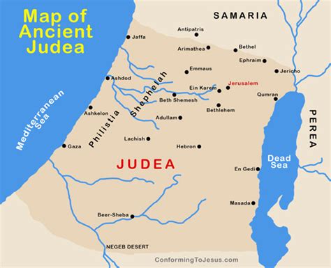 Map Of Ancient Roman Judea Map Of Judea At The Time Of Jesus