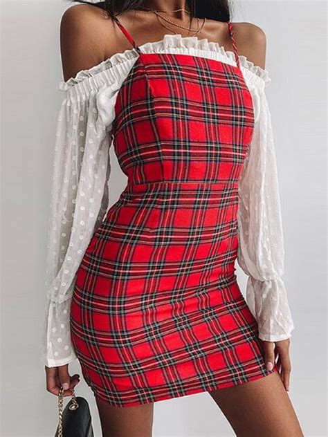 Walmart.com has been visited by 1m+ users in the past month Red-Black Plaid Spaghetti Strap Backless Bodycon Cute ...
