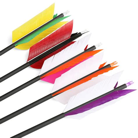 612pcs 30 Archery Carbon Arrows Flu Flu 4 Turkey Feather Bow Target