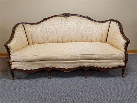 Early 1900s Antique Victorian Loveseat Settee Sofa Chaise Couch