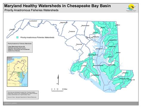 Map Priority Anadromous Fisheries Watersheds Maryland Chesapeake