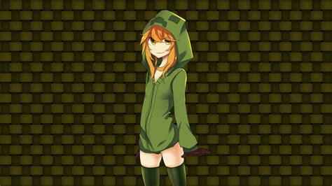 Video Game Minecraft Creeper Women Anime Wallpaper Creeper Girl