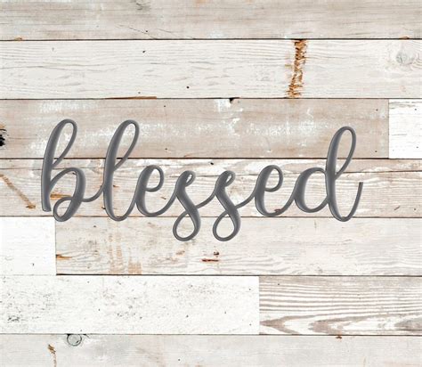 Metal Blessed Sign Script For Door Wall Bathroom Decoration Etsy