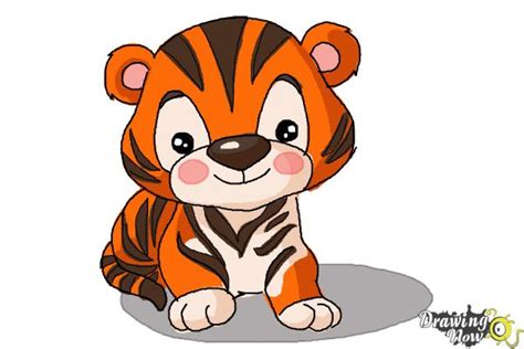 How do you draw a tiger head? How to Draw a Cute Tiger - DrawingNow