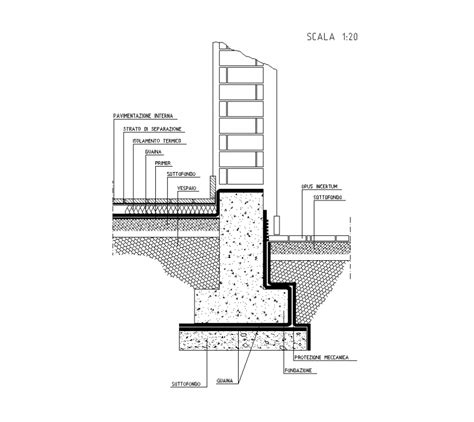 Wall Foundation Detail Layout D View Autocad File Cadbull
