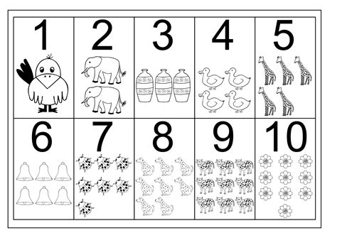 Numbers 1 10 Worksheets Bloggakuten Numeros Para Niños Dibujos