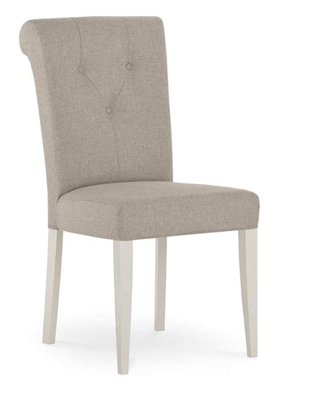 Frame constructed of hardwoods and plywoods. Montreal Pebble Grey Fabric Dining Chair (Pair)|Oldrids