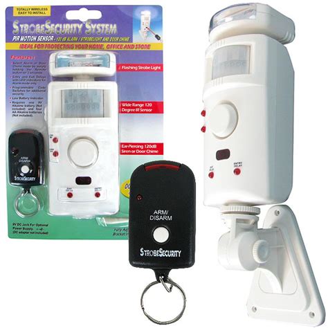 The camera can rotate and provide a 360° visual. Strobe Security Motion Detector with Alarm - 215154, Home ...
