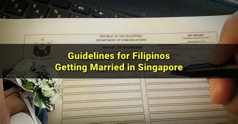 How To Get Married In Singapore For Filipinos Singapore Ofw