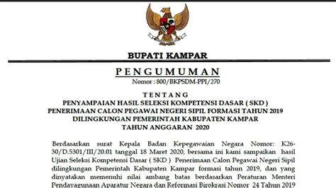 Kelulusan pelamar adalah prestasi pelamar sendiri. review terbaru: 45+ Pengumuman Hasil Skb Cpns 2020 Images