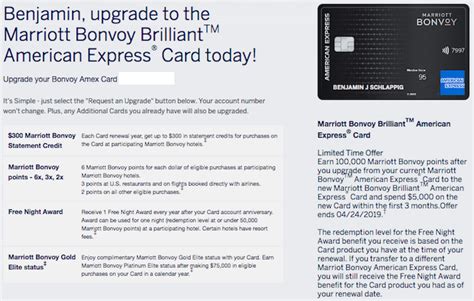 Like this very huge welcome bonus on the marriott bonvoy american express card, giving you up to 10 free nights… and many of the eligible hotels are very beautiful, both for those who love nature or cities! My Marriott Bonvoy Brilliant Card 100K Upgrade Offer | One Mile at a Time