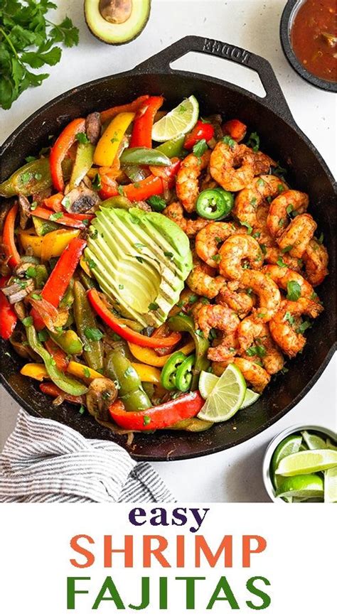 2 limes 1 juiced, 1 sliced for condiment. Easy Shrimp Fajitas (Paleo/Whole30) | Recipe in 2020 ...