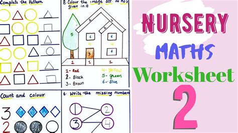 Nursery Maths Worksheet Part 2 Youtube