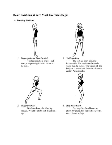 standing and sitting positions basic positions where most exercises begin a standing