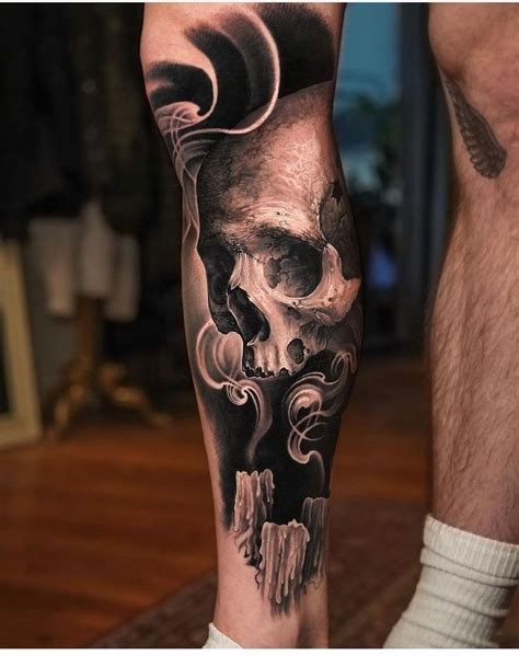 Evil Skull Tattoo Skull Sleeve Tattoos Half Sleeve Tattoos For Guys
