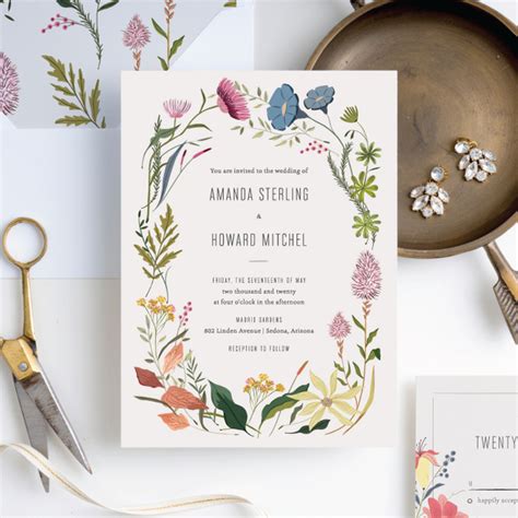 Herbs And Wildflowers Wedding Invitation Suites Paper Culture