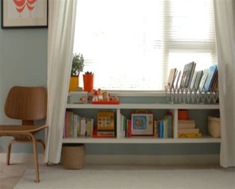 Assembly of this product requires a phillips screwdriver and a hammer. love the shelves under window, curtains | Low bookshelves ...