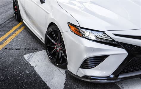 White Toyota Camry Customized With A Touch Of Style And On Blaque